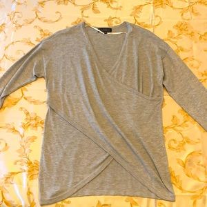 Eloquii- faux wrap grey sweater- size 14/16